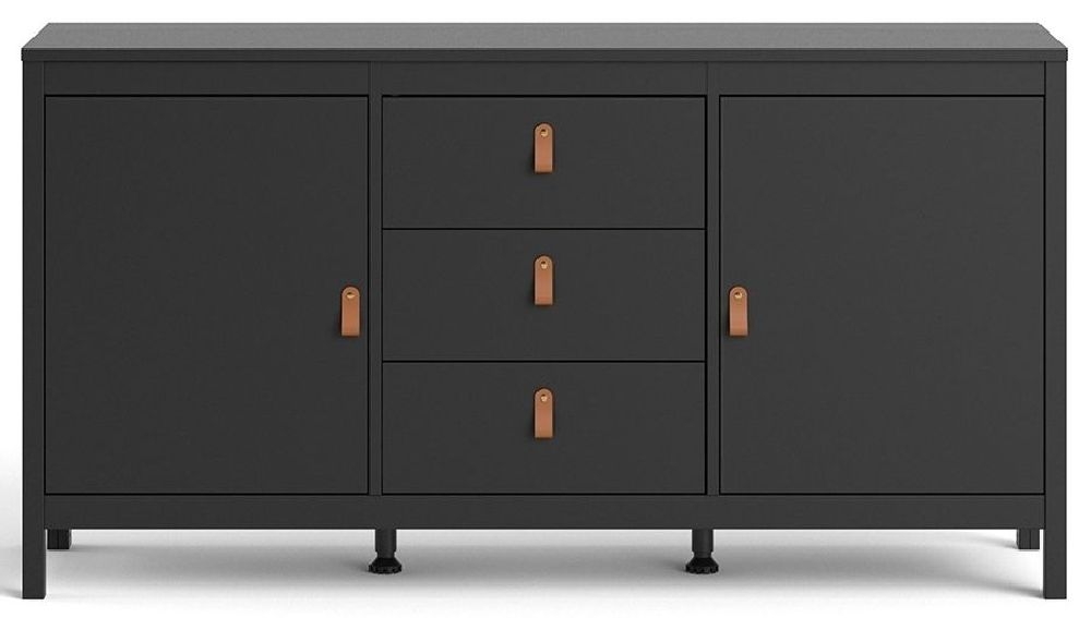 Barcelona Matt Black 2 Door Large Sideboard