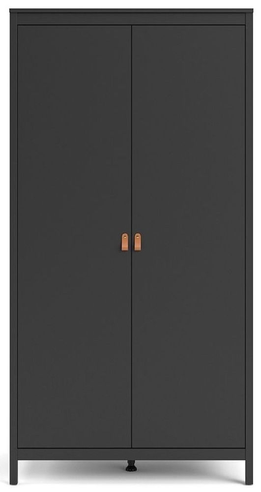 Barcelona Matt Black 2 Door Wardrobe