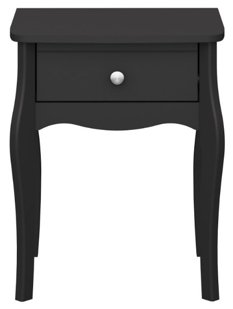 Baroque Black 1 Drawer Bedside Table