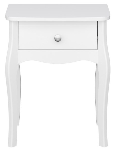 Baroque White 1 Drawer Bedside Table