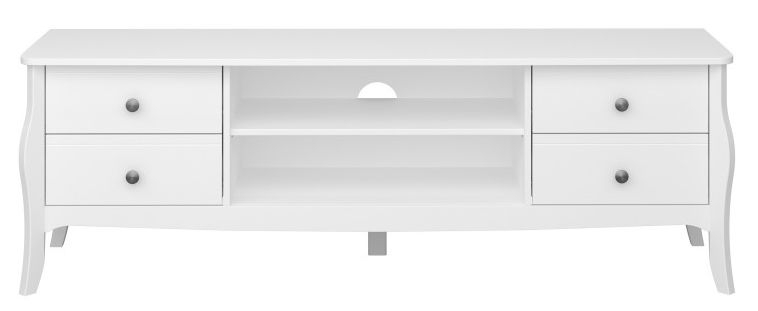 Baroque White 2 Drawer Wide Tv Unit