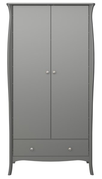 Baroque Grey 2 Door 1 Drawer Combi Wardrobe