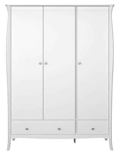 Baroque White 3 Door 2 Drawer Combi Wardrobe