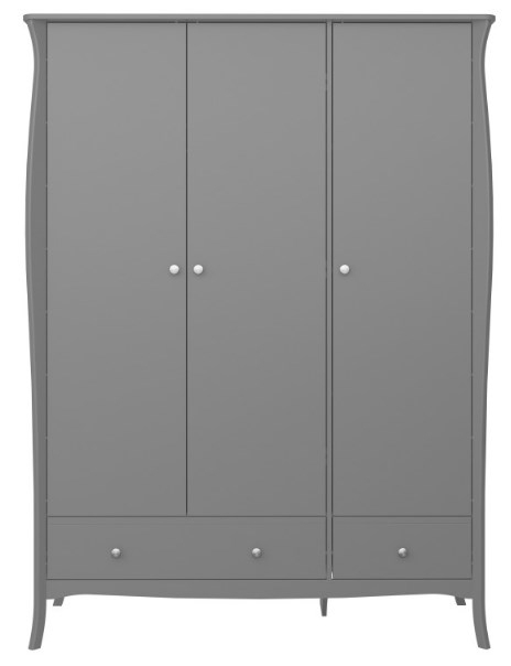 Baroque Grey 3 Door 2 Drawer Combi Wardrobe