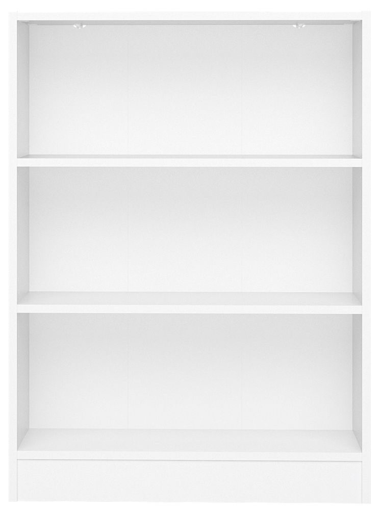 Basic White Low Wide Bookcase