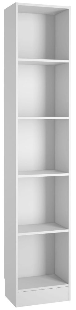 Basic White Tall Narrow Bookcase