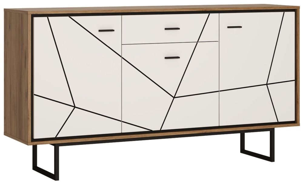 Brolo Sideboard Dark Walnut And High Gloss White