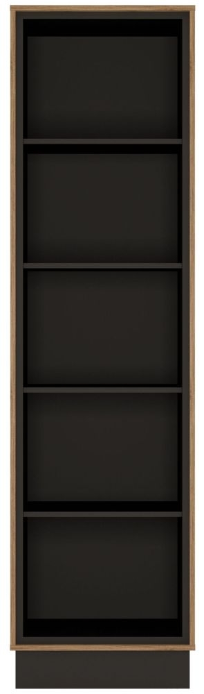 Brolo Tall Bookcase Dark Walnut And High Gloss White