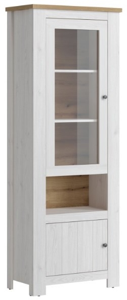 Celesto White And Oak 2 Door Display Cabinet