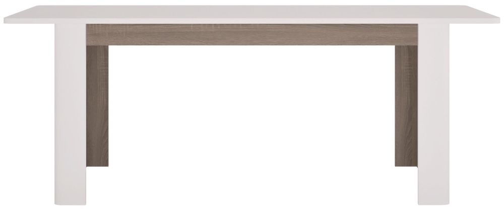 Chelsea Extending Dining Table Truffle Oak And High Gloss White