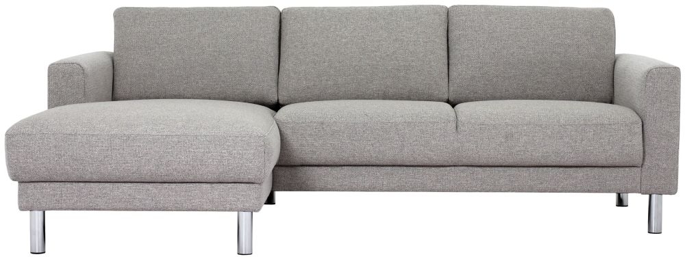 Cleveland Nova Light Grey Fabric Longue Chaise Left Hand Side Sofa