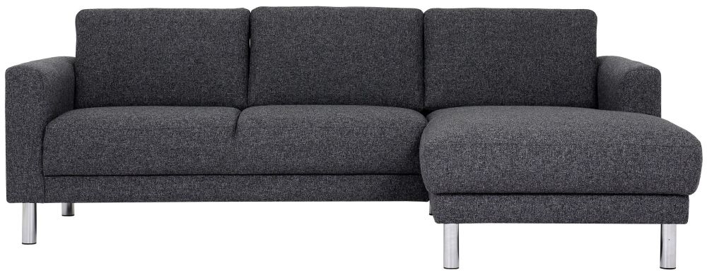 Cleveland Nova Antracit Fabric Longue Chaise Right Hand Side Sofa