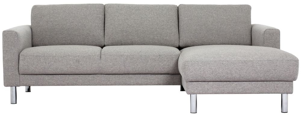 Cleveland Nova Light Grey Fabric Longue Chaise Right Hand Side Sofa
