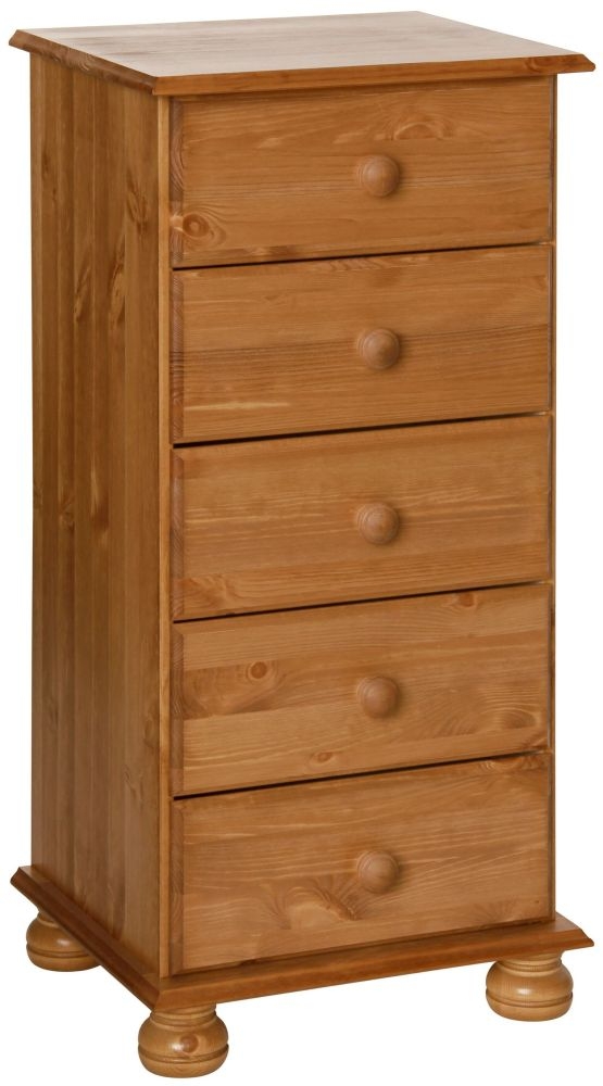 Copenhagen Pine 5 Drawer Narrow Chest