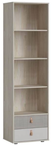 Denim Light Walnut 2 Drawer Bookcase