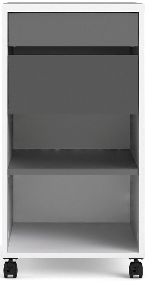 Function Plus White And Grey 2 Drawer Filing Cabinet