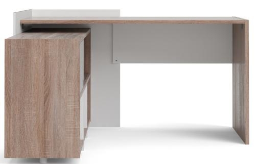 Function Plus White And Truffle Oak Unit Desk With Bookcase