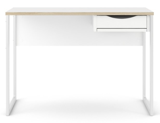 Function Plus White And Oak 1 Drawer Desk