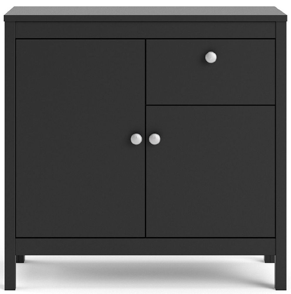 Clearance Madrid Sideboard 2 Door 1 Drawer In Matt Black Fss14784