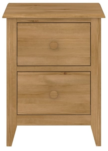 Heston Pine 2 Drawer Bedside Cabinet