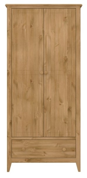 Heston Pine 2 Door 1 Drawer Combi Wardrobe