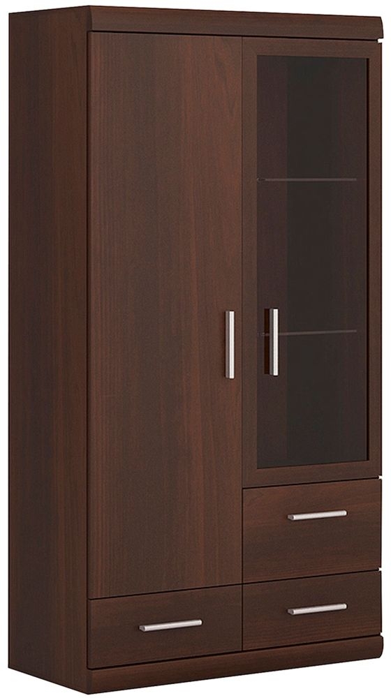 Imperial Glazed Display Cabinet Dark Mahogany Melamine