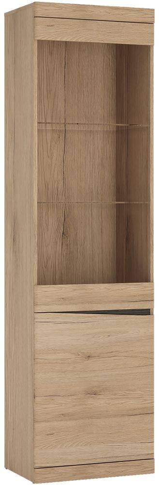 Kensington Oak Left Hand Facing Glazed Display Cabinet