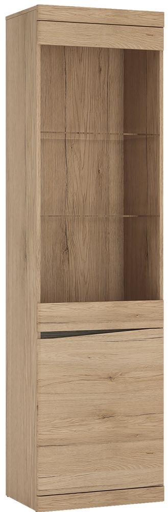 Kensington Oak Right Hand Facing Glazed Display Cabinet