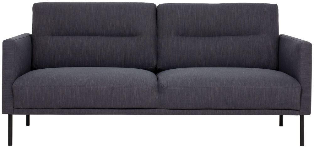 Larvik Antracit Fabric 25 Seater Sofa With Black Metal Legs