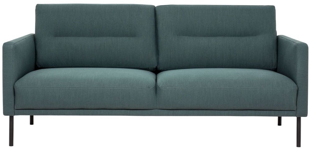 Larvik Dark Green Fabric 25 Seater Sofa With Black Metal Legs