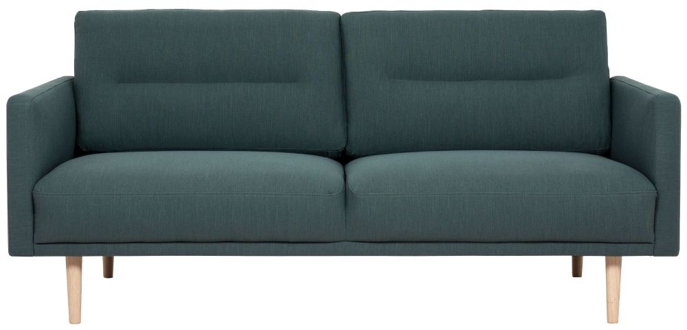 Larvik Dark Green Fabric 25 Seater Sofa With Oak Legs