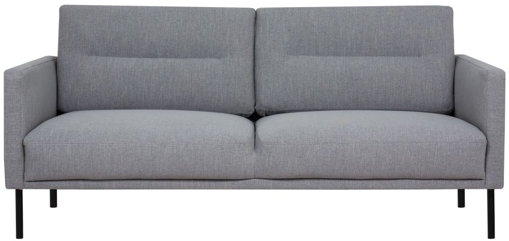Larvik Grey Fabric 25 Seater Sofa With Black Metal Legs