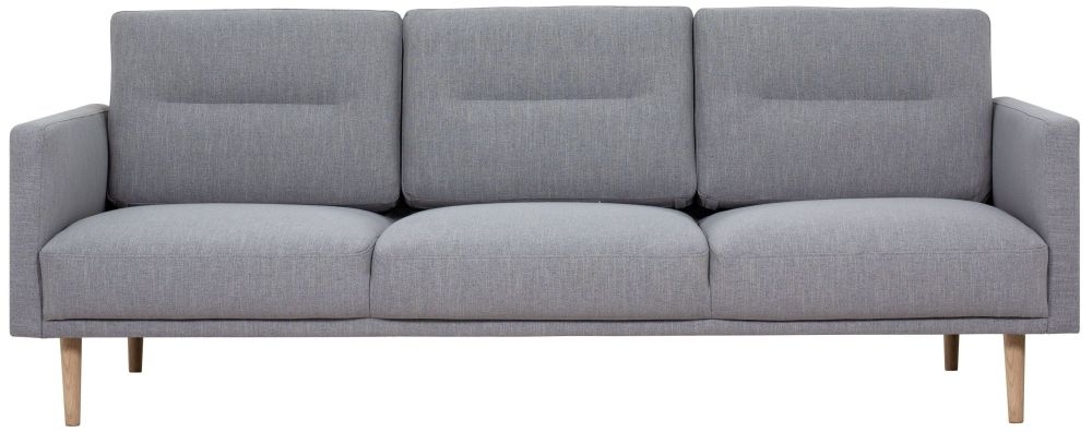 Larvik Grey Fabric 3 Seater Sofa With Oak Legs