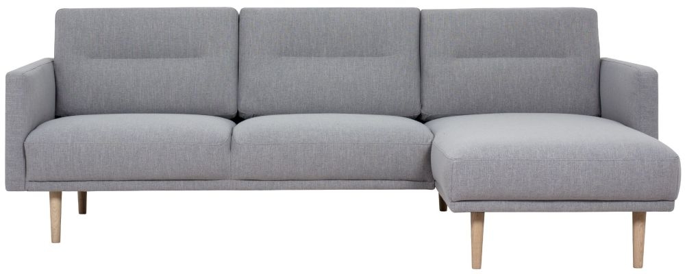 Larvik Grey Fabric Right Hand Facing Chaise Longue Sofa With Oak Legs