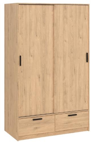 Line Jackson Hickory Oak 2 Door 2 Drawer Combi Sliding Wardrobe