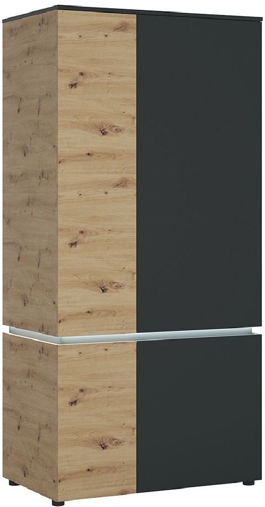 Luci Platinum And Oak Wardrobe With Led Light