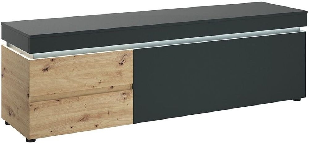 Luci Platinum And Oak Wide Tv Unit With Led Light