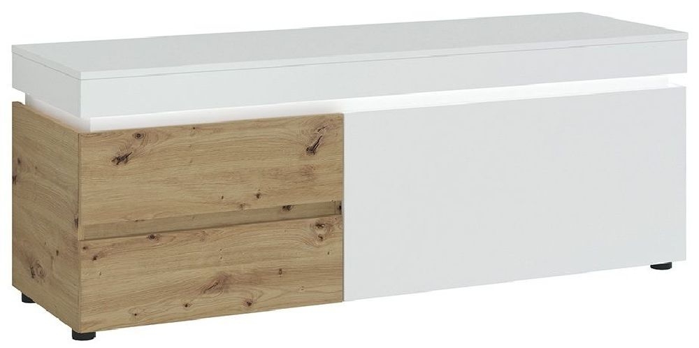 Luci White And Oak Tv Unit With Led Light