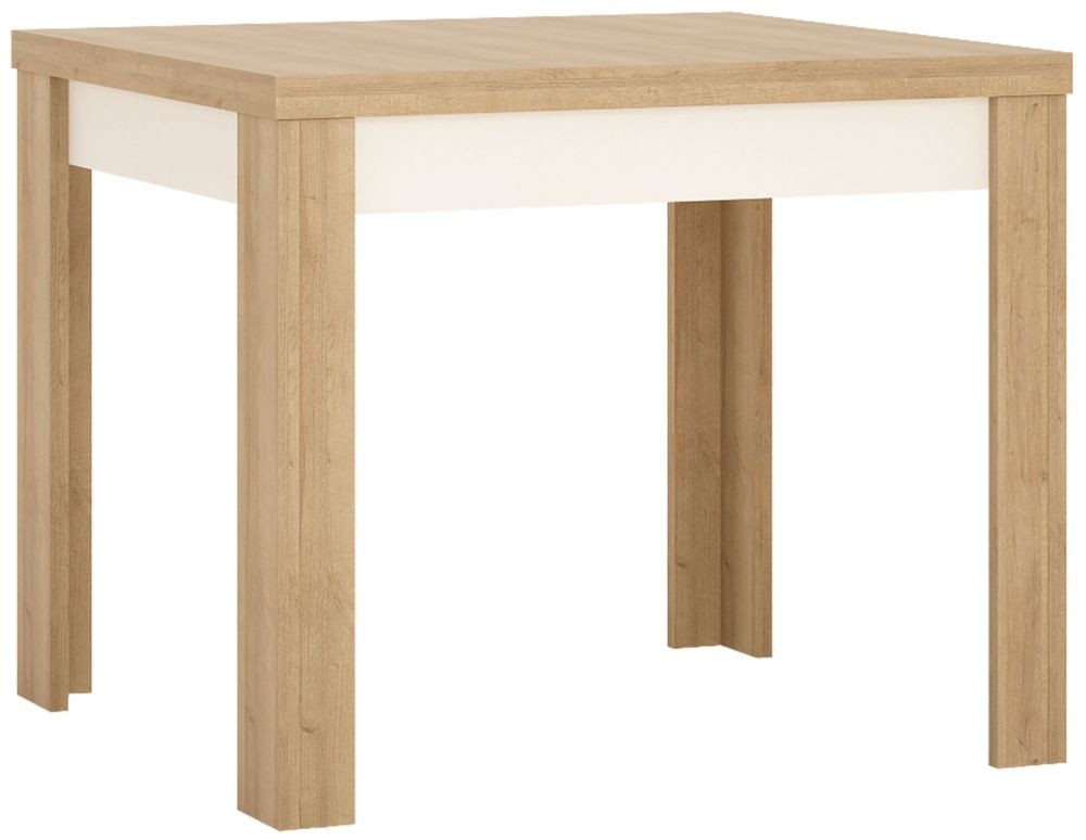 Lyon Small Extending Dining Table Riviera Oak And High Gloss White