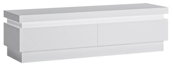 Lyon White High Gloss 2 Drawer Tv Cabinet With Led Light