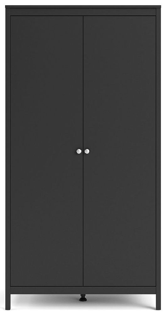 Madrid Matt Black 2 Door Wardrobe