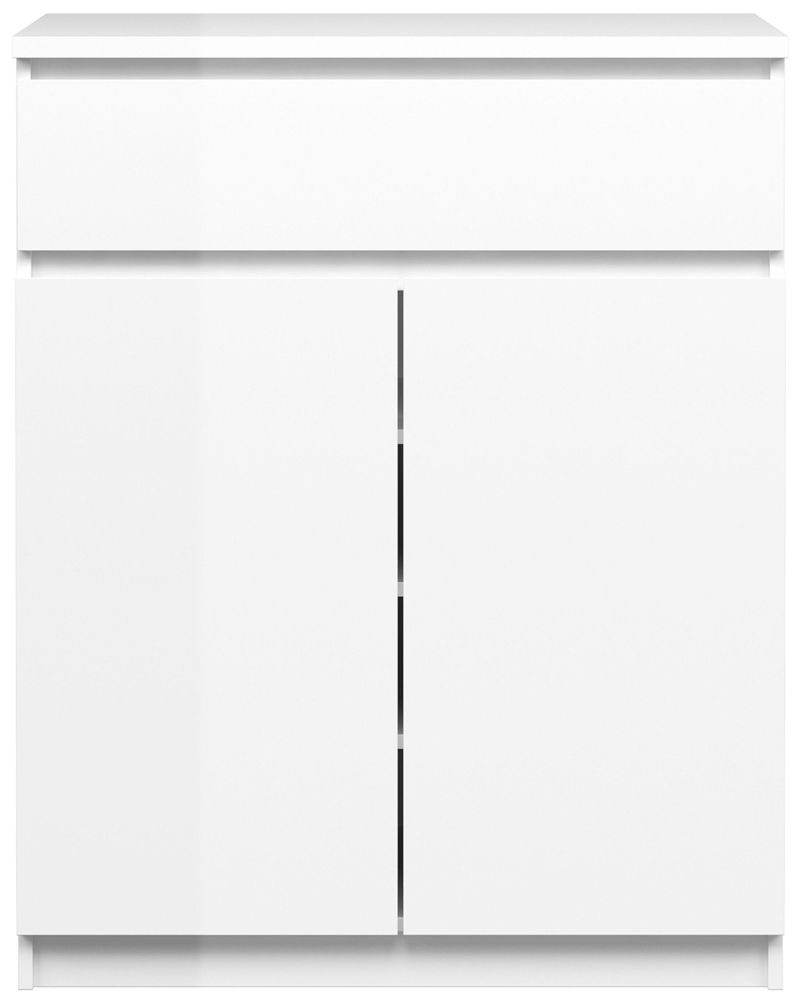 Naia White High Gloss 2 Door 1 Drawer Sideboard
