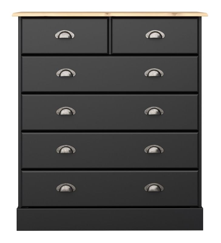 Nola Black And Pine 42 Drawer Chest