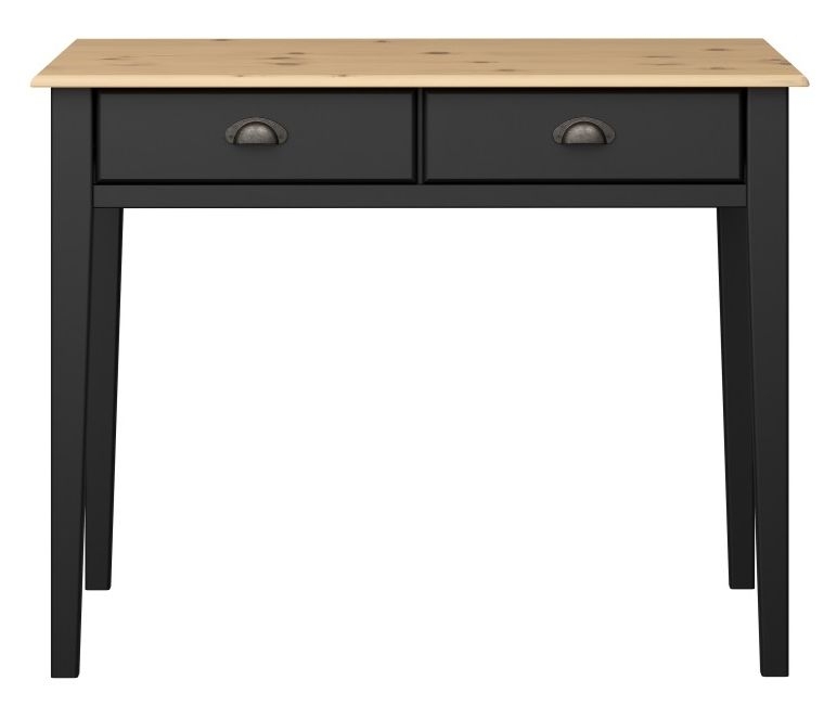 Nola Black And Pine 2 Drawer Console Table