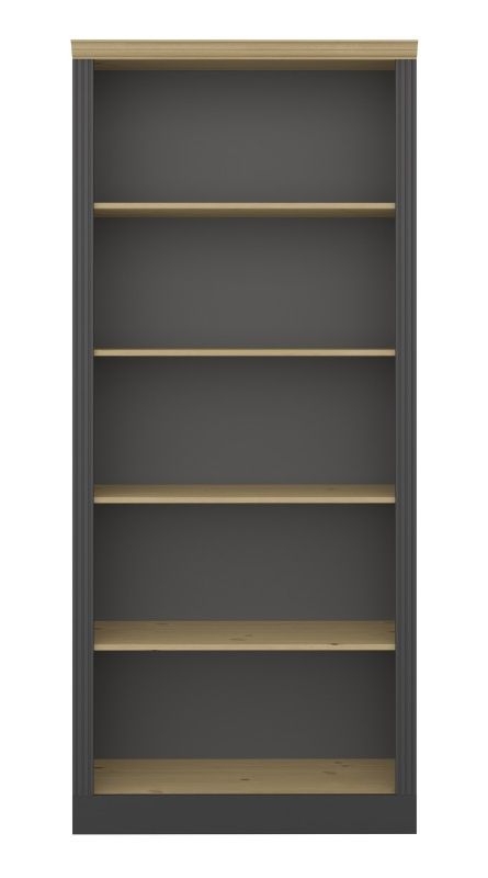 Nola Black And Pine Open Bookcase