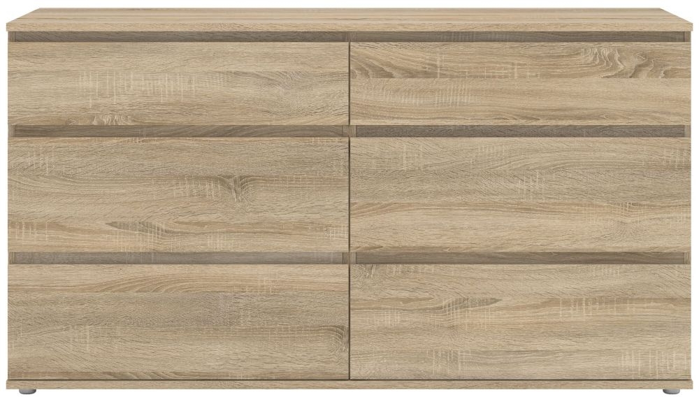 Nova Oak 6 Drawer Wide Chest