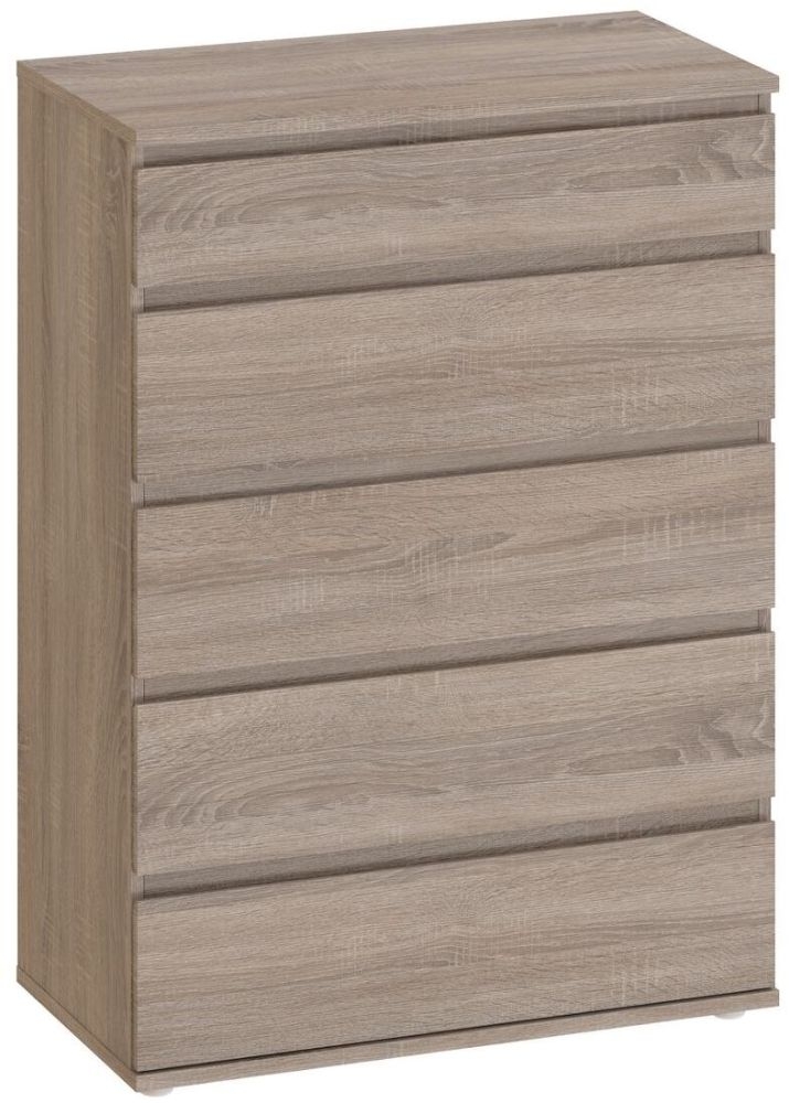 Nova Truffle Oak 5 Drawer Chest