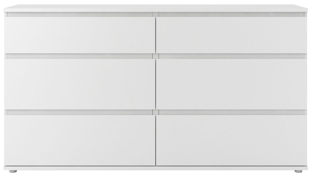 Nova White 6 Drawer Wide Chest