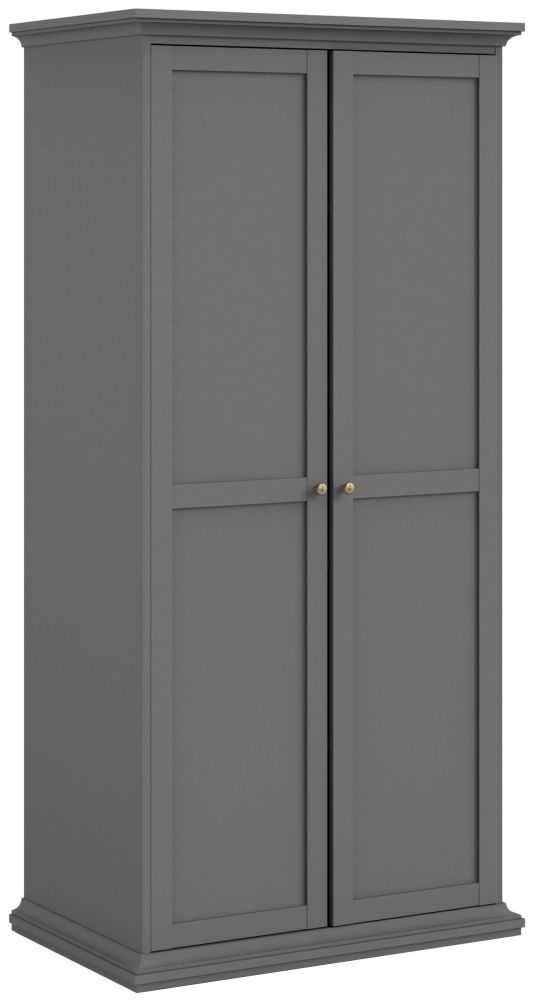 Paris Matt Grey 2 Door Wardrobe