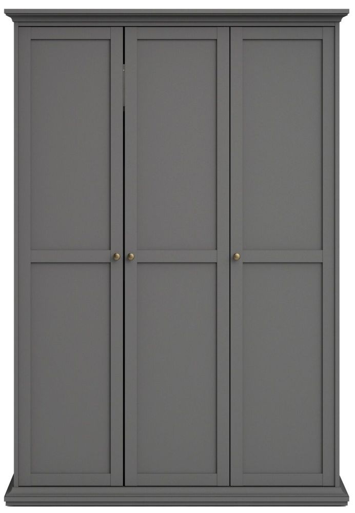 Paris Matt Grey 3 Door Wardrobe